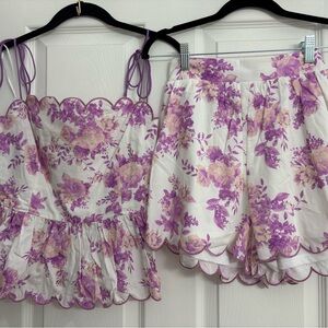Floral Purple and White Set